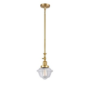 Oxford - 1 Light Stem Hung Tiltable Mini Pendant In Traditional Style-12 Inches Tall and 7.5 Inches Wide - 1 of 1