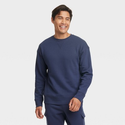 Men's Cotton Fleece Crewneck Sweatshirt - All In Motion™ Navy Blue M ...