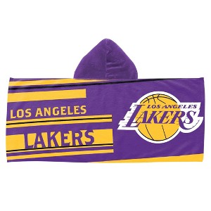 22"x51" NBA Los Angeles Lakers Liner Youth Hooded Beach Towel - 1 of 3