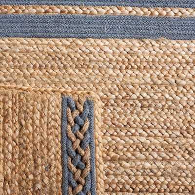 Hand-Knotted Artisan Gray Square Jute Area Rug - 6'x6'