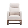 CAVINAS Premium Linen Accent Chair with Solid Wood Legs, Convenient Side Pocket, High-Back Rocking Armchair for Living Room, Natural Beige - 4 of 4