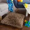 Hastings Home Oversized Luxury Square Plush Floor or Throw Pillow with Faux Fur for Bedroom, Living Room, or Dorm - Mocha - 4 of 4