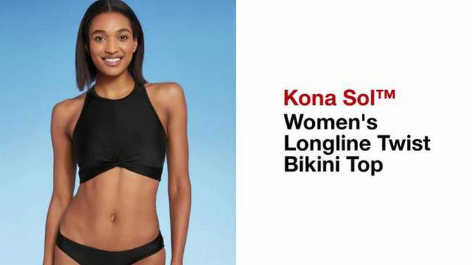 Women's Longline Twist Bikini Top - Kona Sol™, 2 of 10, play video