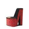 HomeRoots 9" Red And Black Leopard Print Velvet High Heel Jewelry Box - 4 of 4