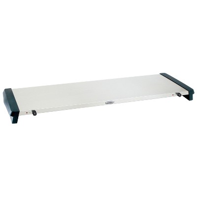 BroilKing NWT-40S Professional 600 Watt Dual Control Electric Heating Warming Tray with Non Skid Feet and Safety Signal Light, Stainless Steel