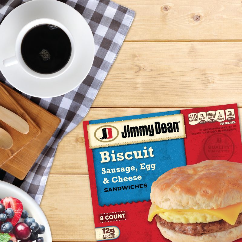 Jimmy Dean Frozen Sausage Egg &#38; Cheese Biscuit - 8ct/36oz, 4 of 12