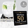 Big Dot of Happiness Adult 50th Birthday - Gold - Funny Birthday Party Decorations - Drink Coasters - Set of 6 - 2 of 4
