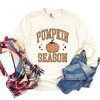 Simply Sage Market Women's Pumpkin Season Varsity Grunge Long Sleeve Garment Dyed Tee - 3 of 4