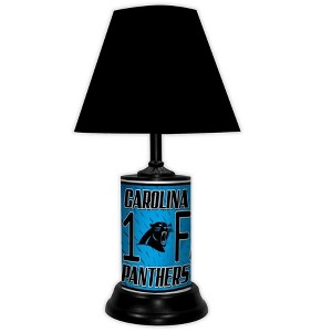 NFL 18-inch Desk/Table Lamp with Shade, #1 Fan with Team Logo, Carolina Panthers - 1 of 3