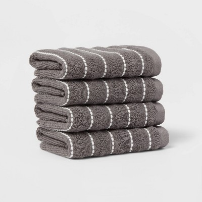 Performance Plus Oversized Bath Towel Aqua Striped - Threshold™ : Target