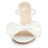 Allegra K Women's Clear Strap Satin Bow Stiletto Heels Mules Slide Sandals - 2 of 4
