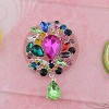 Anna-Kaci Crystal Rhinestone Faux Pearl Flower Swirl Wreath Fashion Pin Brooch - 2 of 4