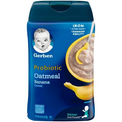 Gerber Probiotic Oatmeal Banana Baby Cereal - 8oz