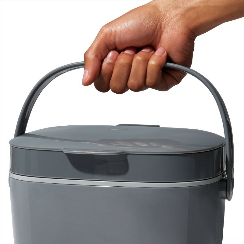 OXO 1.75g Plastic Easy Clean Compost Bin Gray, 5 of 8