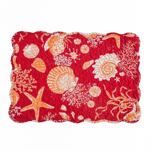 C&f Home Ruby Cotton Reversible Machine Washable Placemat Set 6 : Target