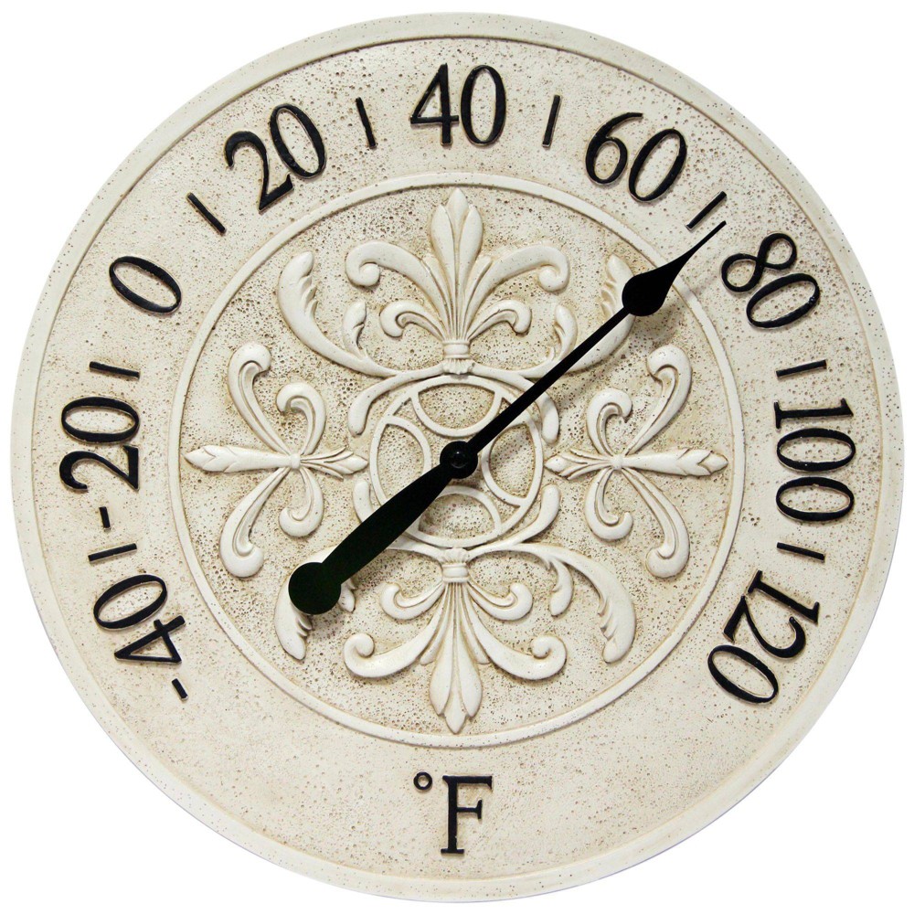 Photos - Thermometer / Barometer 15" Blanc Fleur Thermometer White - Infinity Instruments