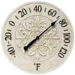 15" Blanc Fleur Thermometer White - Infinity Instruments