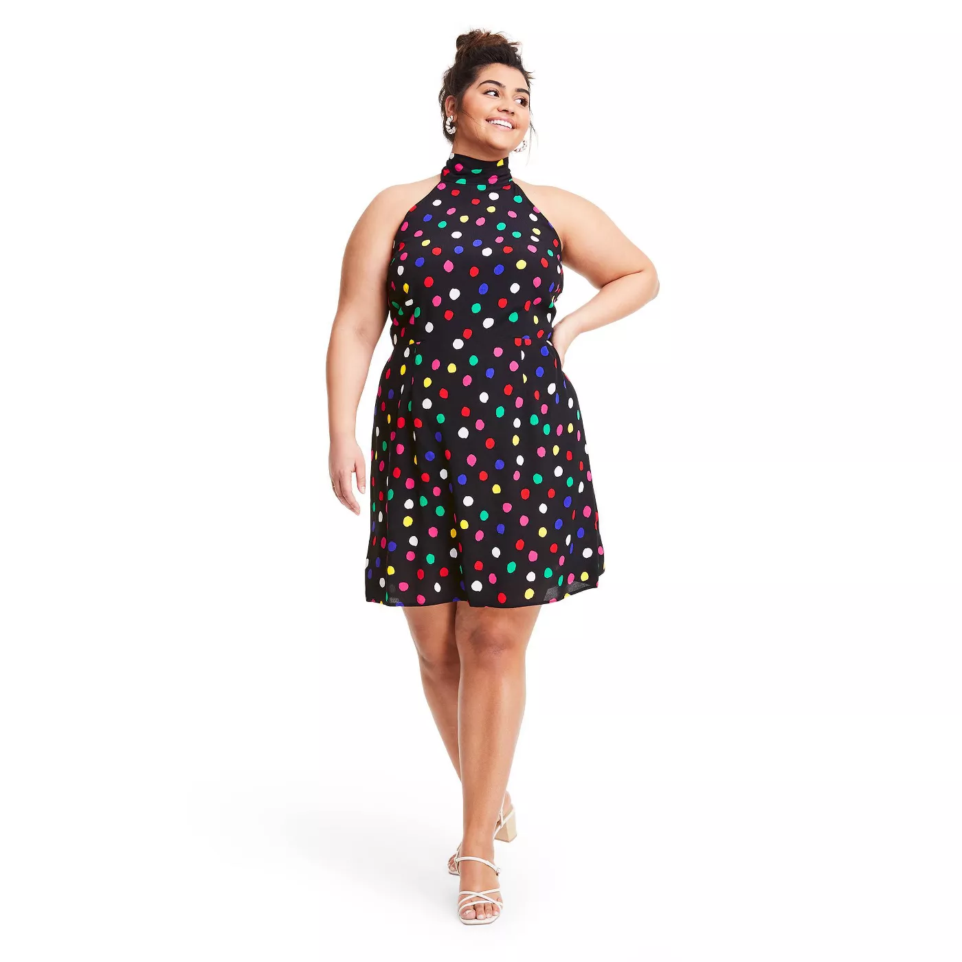 Polka Dot Sleeveless Halter Dress - RIXO for Target Black