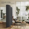 Sorbus 4 Panel Room Divider Panel, 6 ft. Tall Extra Wide Double Hinged Panels - Folding Privacy Screens - Gray - 2 of 4