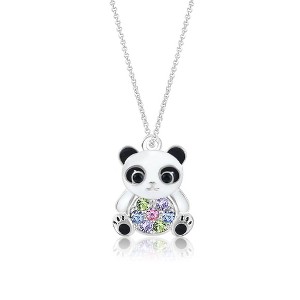 Chanteur Hypoallergenic Kids Jewelry Accessories Panda Multi-color Crystal White Gold Palladium Plating Necklace - 1 of 1
