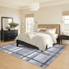 Washable Rug Modern Geometric Accent Rug with Non-Slip Backing Stain-Resistant Plaid Floor Mats Foldable Ultra-Thin Contemporary Indoor Carpet - 3 of 4