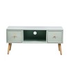 Nordlys TV Stand with 2 Drawers in Wood and Rattan Exotic Boho Living Room - 3 of 4