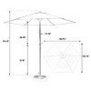 9FT Outdoor Patio Double Sided Umbrella With 6 Steel Ribs,Table Umbrella With Push Button Tilt And Crank,Base Not Included-Coolbibila - 4 of 4
