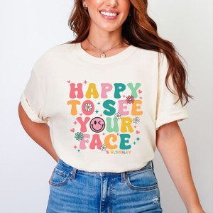 Simply Sage Market S.W.Smiley Happy To See Your Face  Garment Dyed Tee - 1 of 4