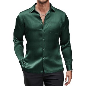 COOFANDY Mens Luxury Satin Dress Shirt Shiny Silk Long Sleeve Button Up  Shirts Wedding Shirt Party Prom : Target