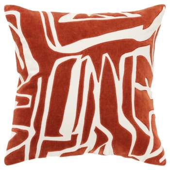 20"x20" Oversize Abstract Poly Filled Square Throw Pillow Terracotta - Rizzy Home