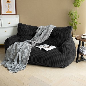 Pamapic Bean Bag Chair, Cozy Corduroy Lazy Bean Bag Sofa, 2 Seat for Home-Gray - 1 of 4