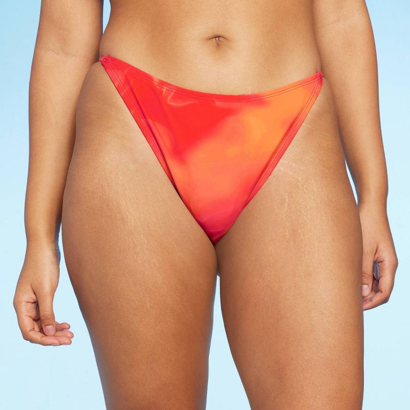 Women's Dye Effect Cheeky Extra High Leg Bikini Bottom - Wild Fable™ Red/Orange, 5 of 9