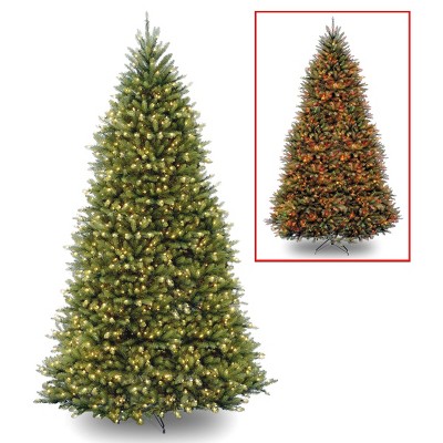 Photo 1 of 12ft National Christmas Tree Company Pre-Lit Dunhill Fir Full Artificial Christmas Tree with 1200 Dual Color LED Lights & Powerconnect