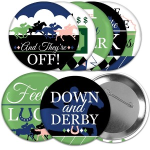 Big Dot of Happiness Kentucky Horse Derby - 3 inch Horse Race Party Badge - Pinback Buttons - Set of 8 - 1 of 4