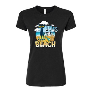 Women's - Pete the Cat - I Dig The Beach Fitted Graphic T-Shirt - 1 of 3