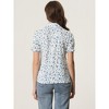 INSPIRE CHIC Women's Peter Pan Frilled Short Sleeve Floral Cotton Top - 4 of 4