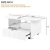 MAYEERTY Coffee Table with 2 Brake Wheels, Irregular Center Table with Storage for Living Room, White, 39.37"x 23.6" - 3 of 4