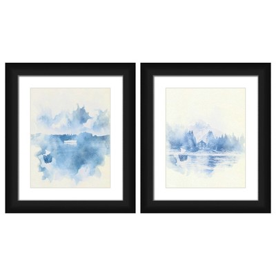 13" x 15" Across The Lake Multiple picture frame Black - PTM Images