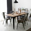 Costway Set of 4 Modern Metal Dining Side Chair Wood Seat Stackable Bistro Cafe - 4 of 4