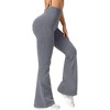 BABYYER Women Ribbed Flare Leggings, High Waist Stretchy Yoga Pants, Lightweight Workout Fitness Trousers - 2 of 4