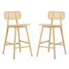 RISOKEYS Set of 2 Indoor Wood Barstool - Bent Wood and Rubber Wood Construction, Curved Seat, Rattan-Adorned Backrest for Home Bars and Dining Rooms - 4 of 4