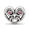 Black Bow Jewelry Sterling Silver Pink Crystal Scroll Heart Bead Charm - 3 of 4