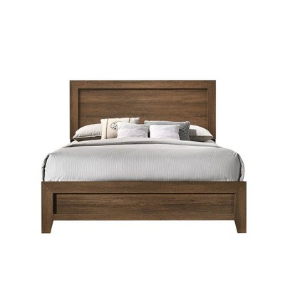 Miquell King Oak Wood Upholstered Storage Bed