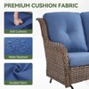 Buenhomino Patio Loveseat Rattan Glider Sofa with Curved Armrest Thicking Back & Seat Cushions for Garden Balcony Backyard - 3 of 4