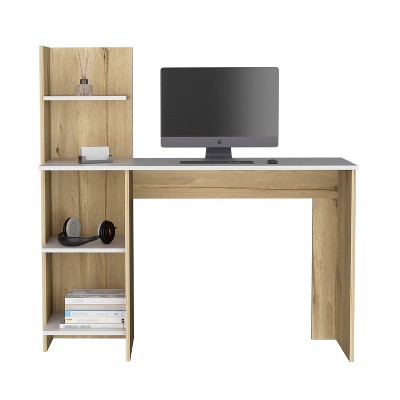 NicBex 47.2 Inch Home Office Desk with  4 Shelves for Study Room,Bedroom and Office