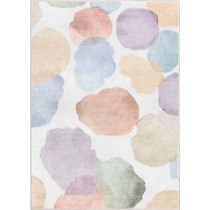 Well Woven WatercolorDot Kids Area Rug - 1 of 4