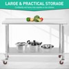 COZONY NSF Stainless Steel Table with Backsplash, Heavy Duty Commercial Kitchen Prep Table with Adjustable Under Shel - 2 of 4