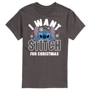 Men's - Lilo and Stitch - I Want A Stitch For Christmas Short Sleeve Graphic T-Shirt - 1 of 4