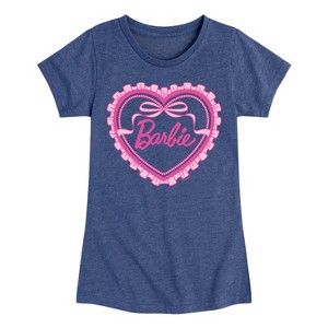 Girls' - Barbie - Coquette Heart Fitted Short Sleeve Graphic T-Shirt - 1 of 4
