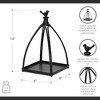 Cheung's Veldra Curved Mini Table Lantern & Bird Accent - Black - 3 of 4